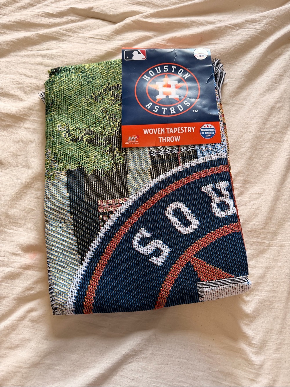 MLB Houston Astros Woven Tapestry Throw in Navy, Orange, White, Green